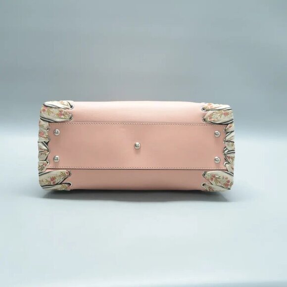 Authentic FENDI Peekaboo IseeU Pink Leather Satchel with Ribbon 1200-02202025 - Picture 5 of 12